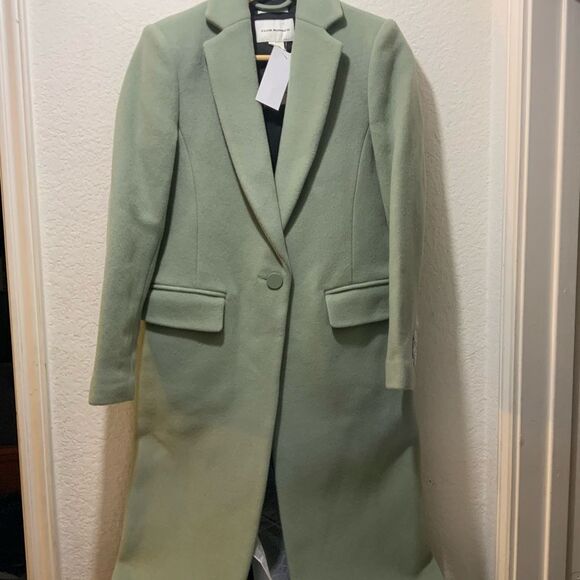 Club Monaco Slim Tailored Coat in Sage, Size XS NEW w/Tag $479 - Picture 7 of 7